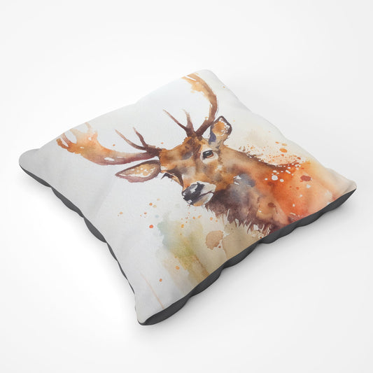 Majestic Stag Watercolour Floor Cushion