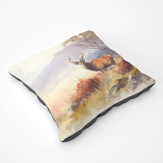 Stag Deer Water Colour Floor Cushion