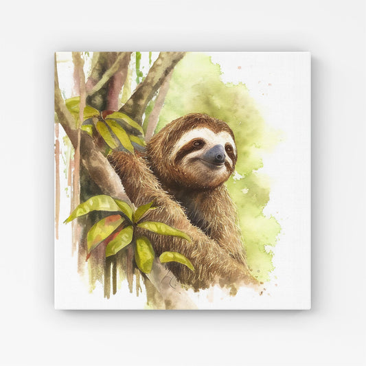 Sloth Watercolour Canvas