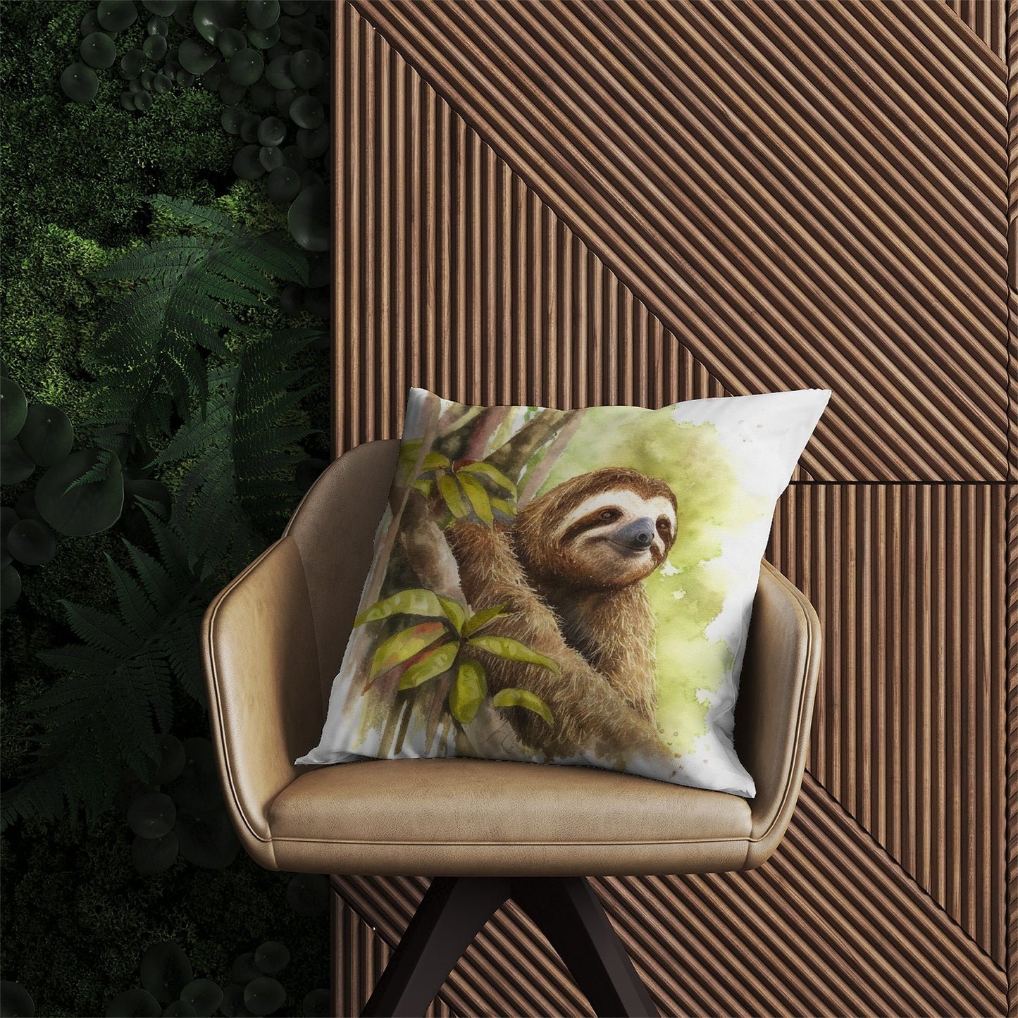 Sloth Watercolour Outdoor Cushion