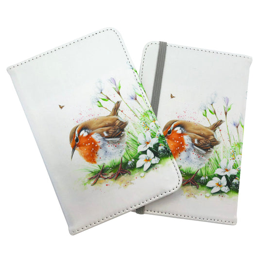 Robin And Daisies Watercolour Passport Cover