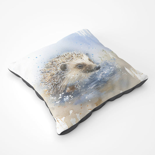 Hedgehog Watercolour Floor Cushion