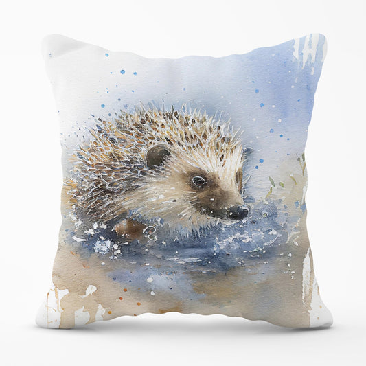 Hedgehog Watercolour Outdoor Cushion