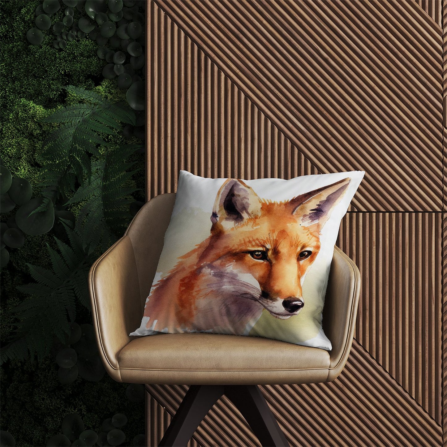 Fox Watercolour Outdoor Cushion