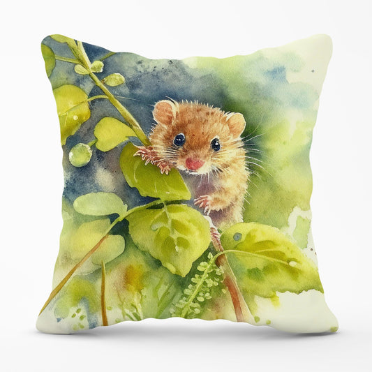 Dormouse Watercolour Outdoor Cushion