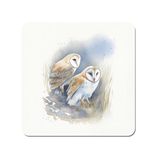 Barn Ano Owls Watercolour Coasters