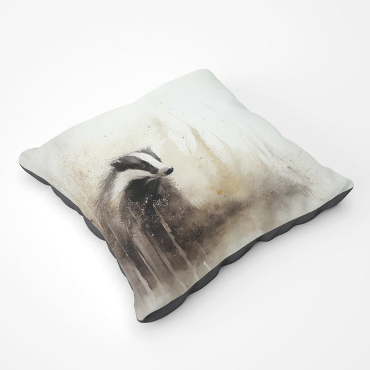 Badger Watercolour Floor Cushion