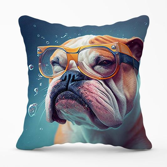 Bulldog Splashart Outdoor Cushion