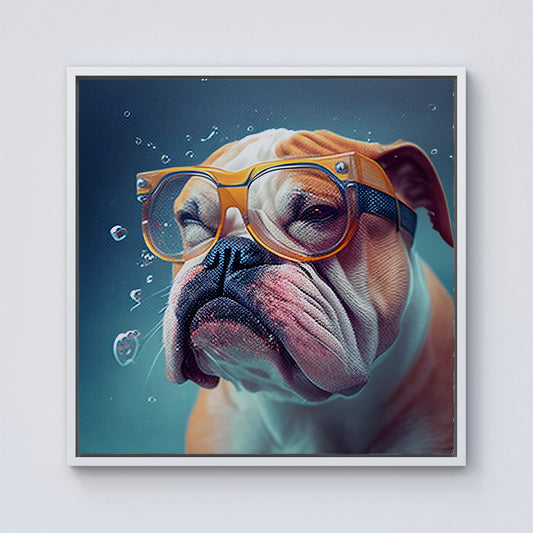 Bulldog Splashart Framed Canvas