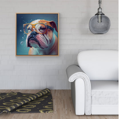 Bulldog Splashart Framed Canvas