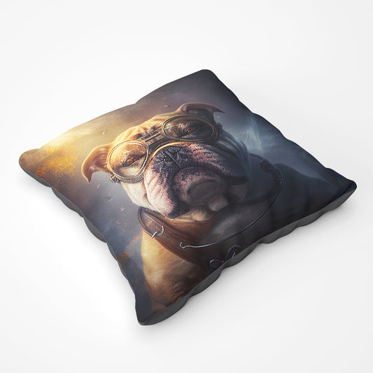 Bulldog Splashart Golden Floor Cushion