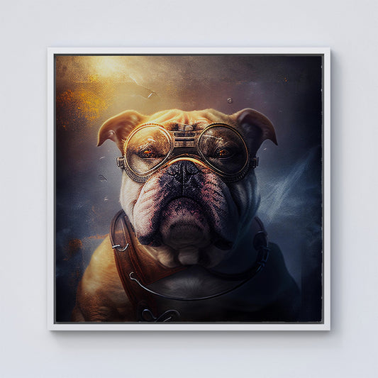 Bulldog Splashart Golden Framed Canvas