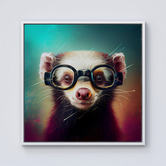 Ferret Splashart Framed Canvas