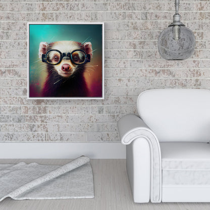 Ferret Splashart Framed Canvas