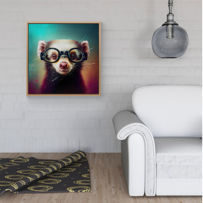 Ferret Splashart Framed Canvas