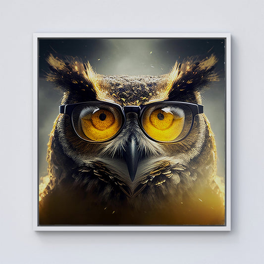 Owl Splashart Framed Canvas