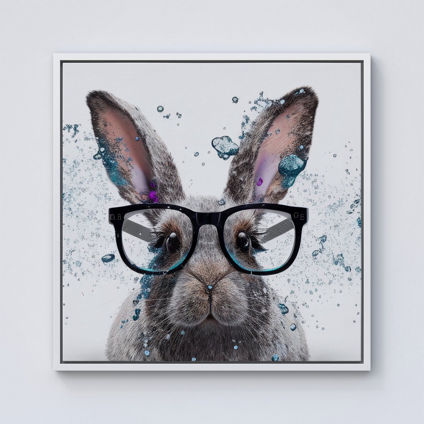 Rabbit Splashart Framed Canvas