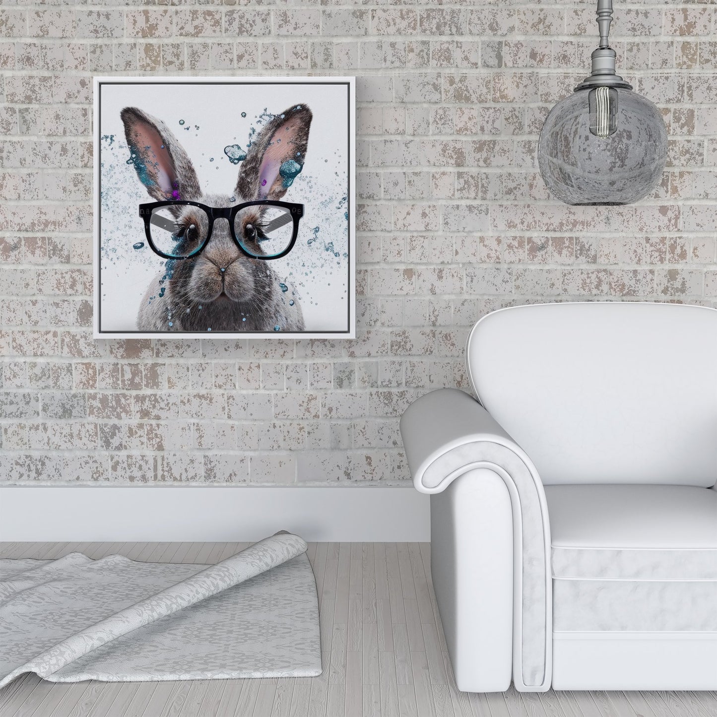 Rabbit Splashart Framed Canvas