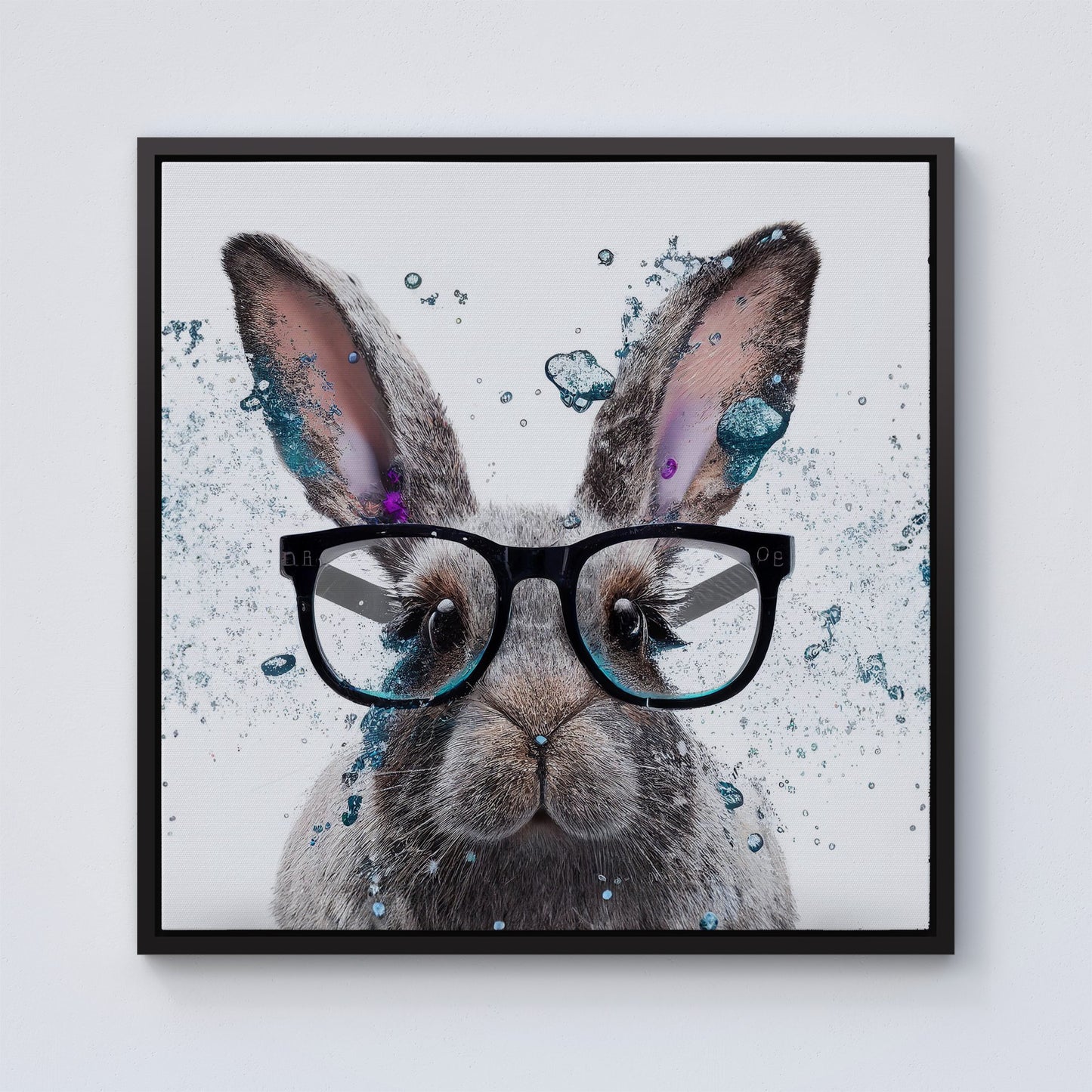 Rabbit Splashart Framed Canvas