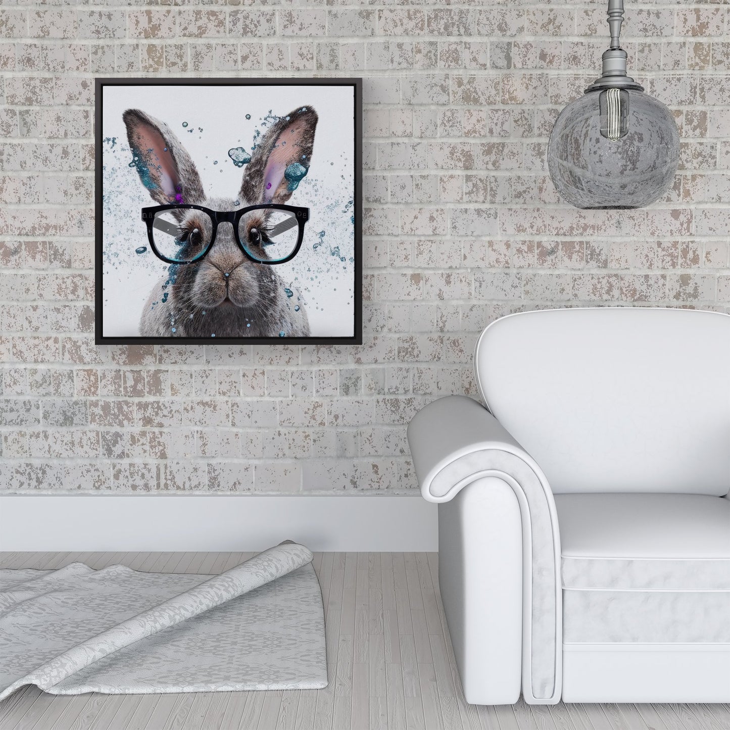 Rabbit Splashart Framed Canvas