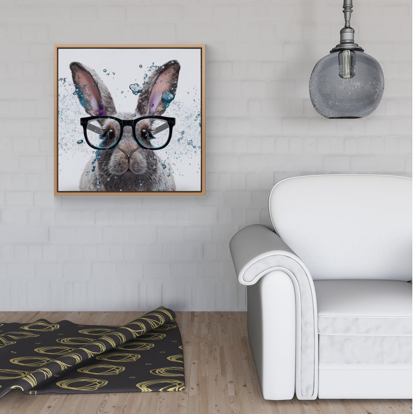 Rabbit Splashart Framed Canvas