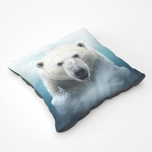 Polar Bear Splashart Floor Cushion