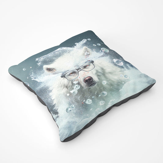 White Wolf Splashart Floor Cushion