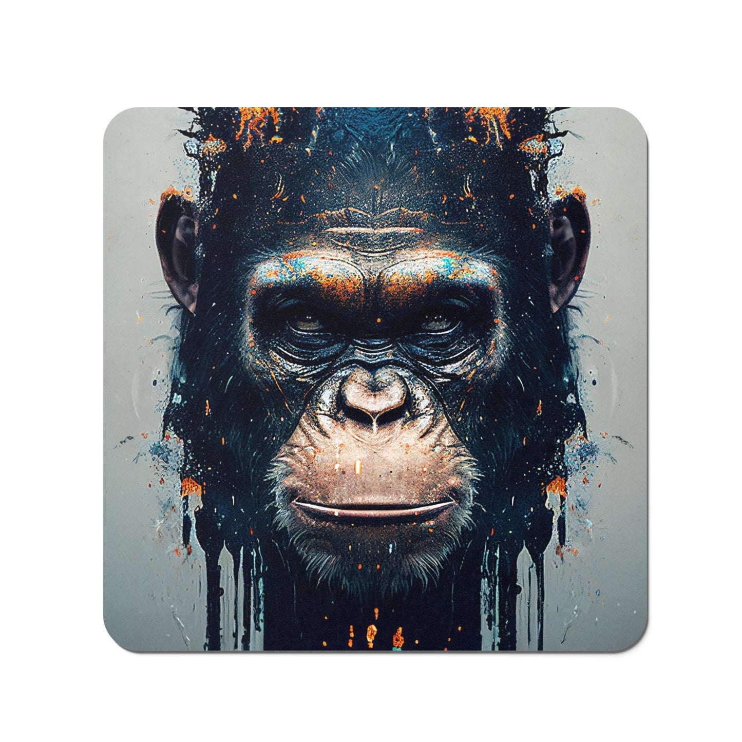 Gorilla Face Splashart Coasters