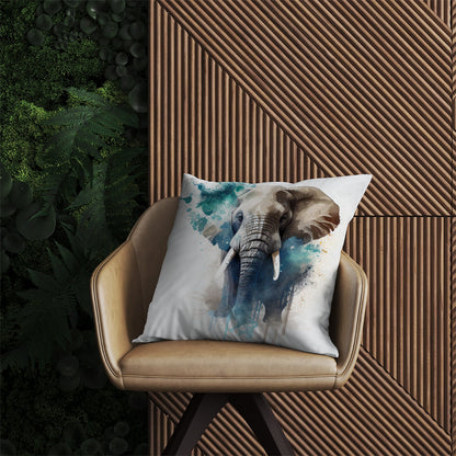 Majestic Elephant Splashart Outdoor Cushion