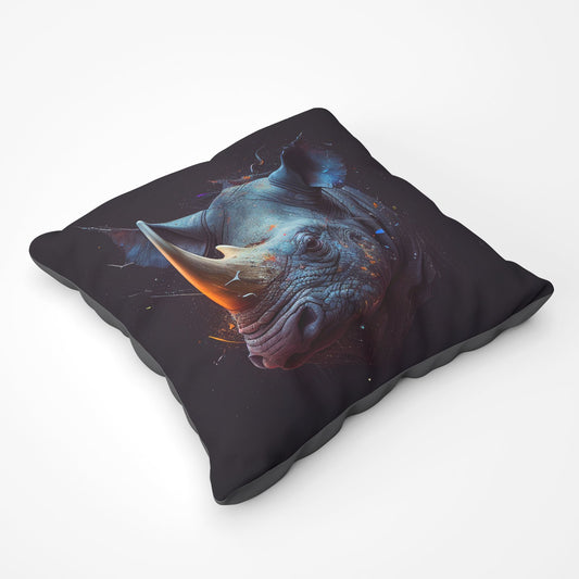 Rhino Face Splashart Floor Cushion