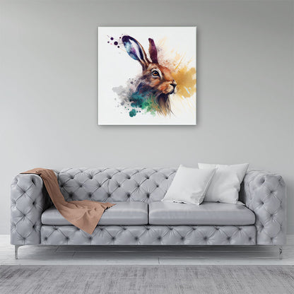 Hare Close Up Splashart Canvas