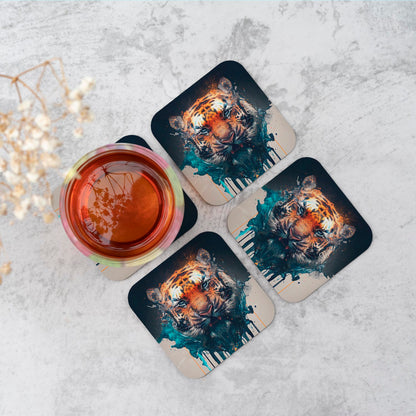 Tiger Face Splashart Coasters