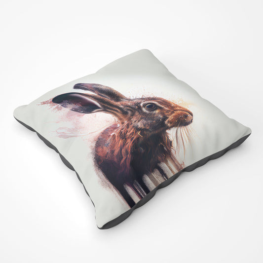 Hare Face Splashart Floor Cushion