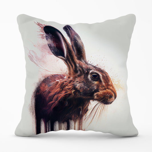 Hare Face Splashart Outdoor Cushion