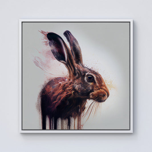 Hare Face Splashart Framed Canvas