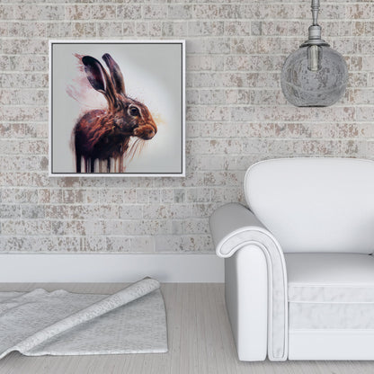 Hare Face Splashart Framed Canvas