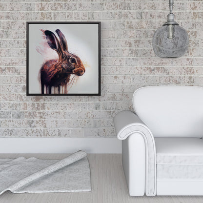 Hare Face Splashart Framed Canvas