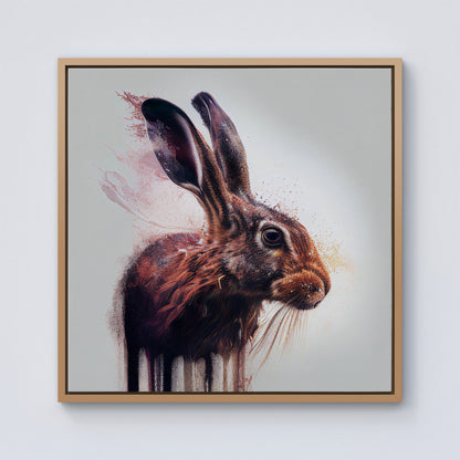 Hare Face Splashart Framed Canvas