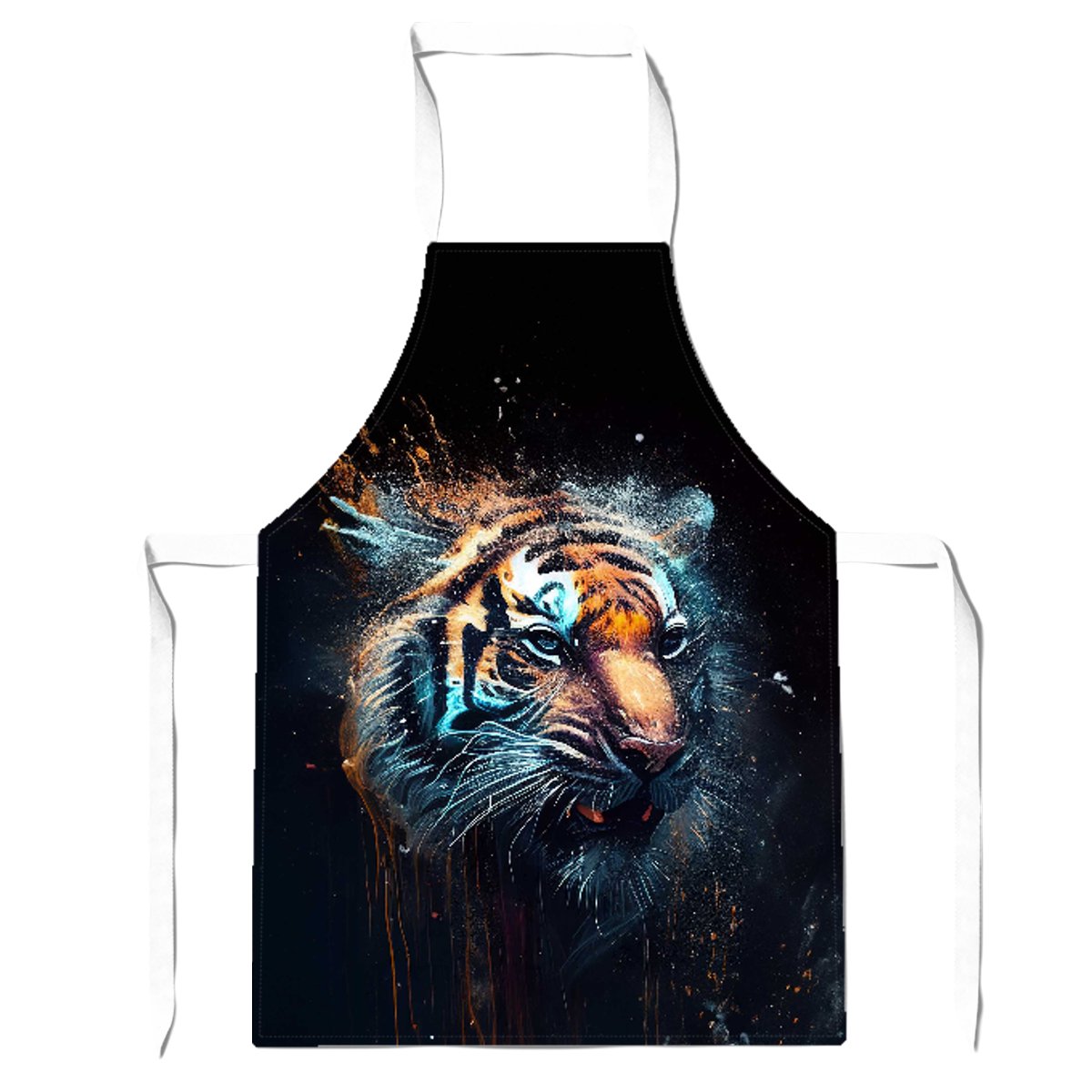 Tiger Face Splashart Dark Background Apron