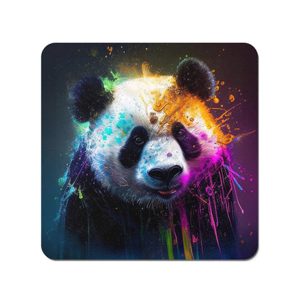 Panda Face Splashart Colourful Coasters