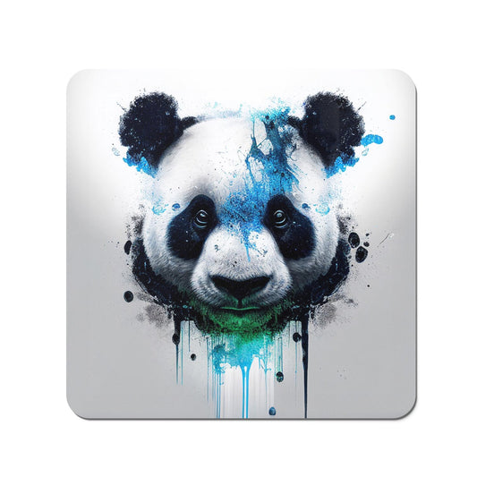 Panda Face Splashart Light Background Coasters