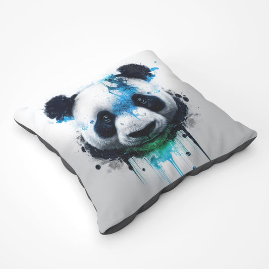 Panda Face Splashart Light Background Floor Cushion