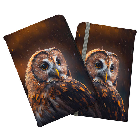 Tawny Owl Face Splashart Dark Background Passport Cover