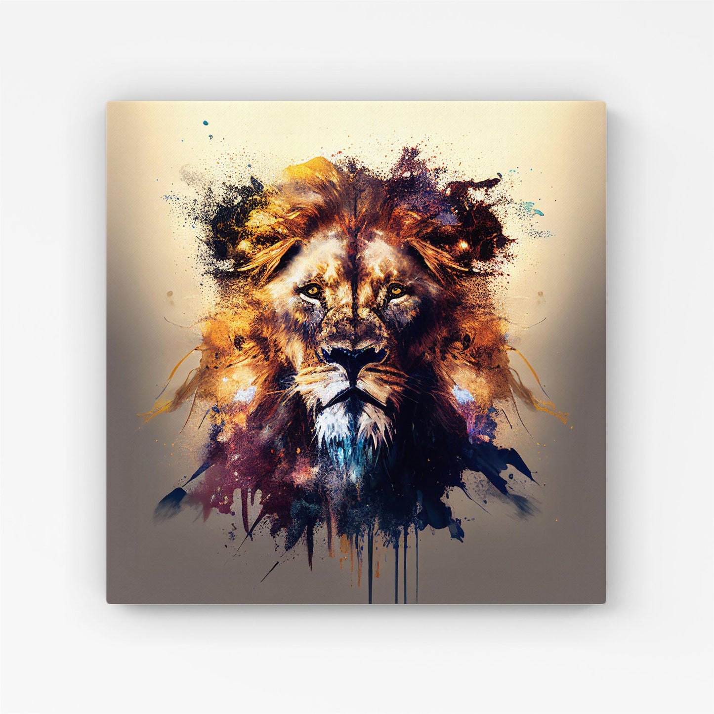 Majestic Lion Face Splashart Canvas