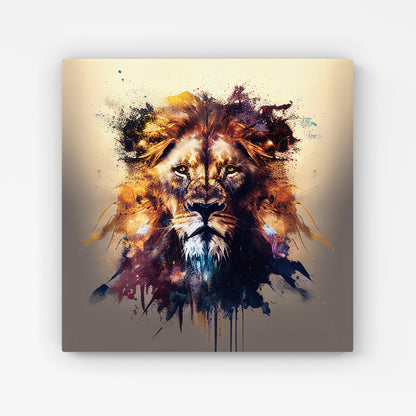 Majestic Lion Face Splashart Canvas