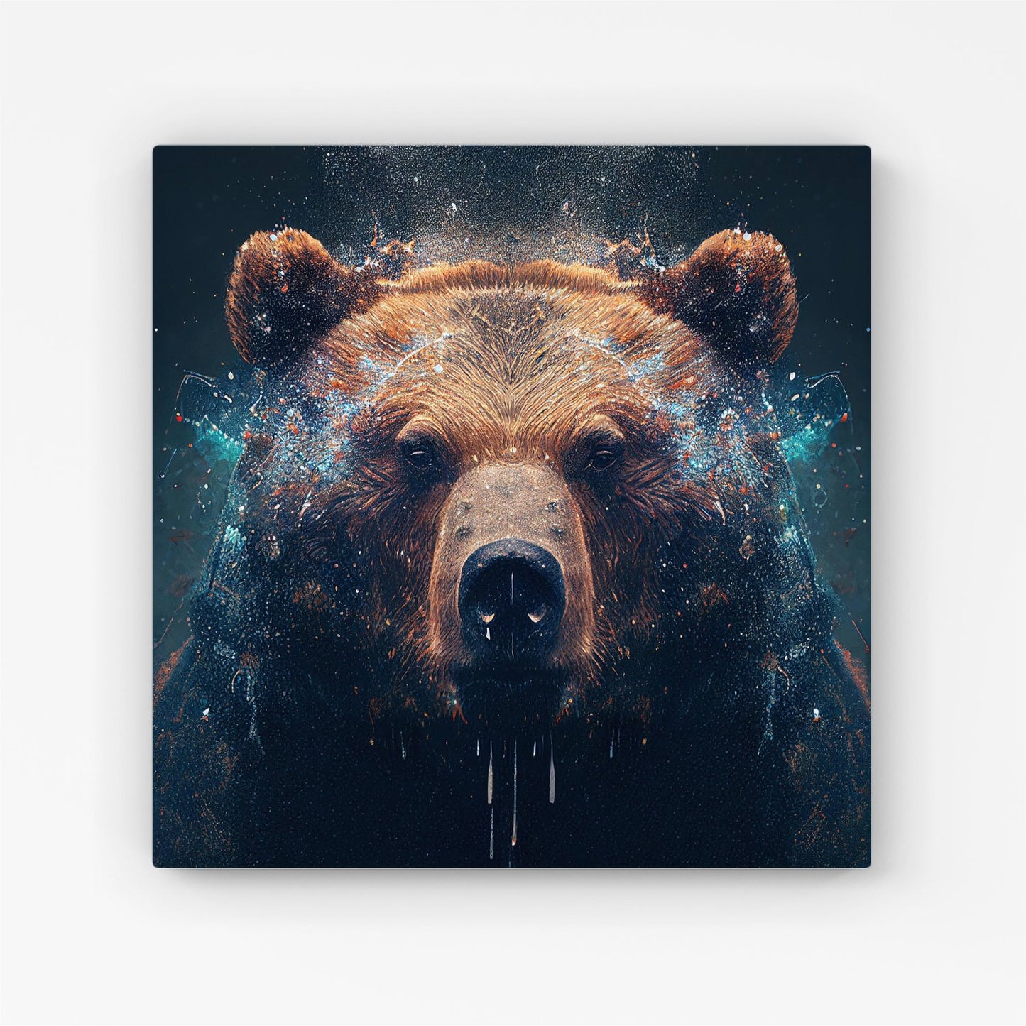 Brown Bear Face Splashart Canvas