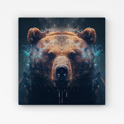 Brown Bear Face Splashart Canvas