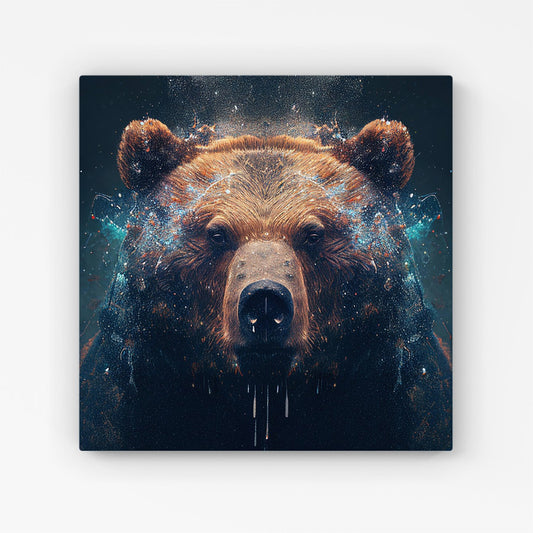 Brown Bear Face Splashart Canvas