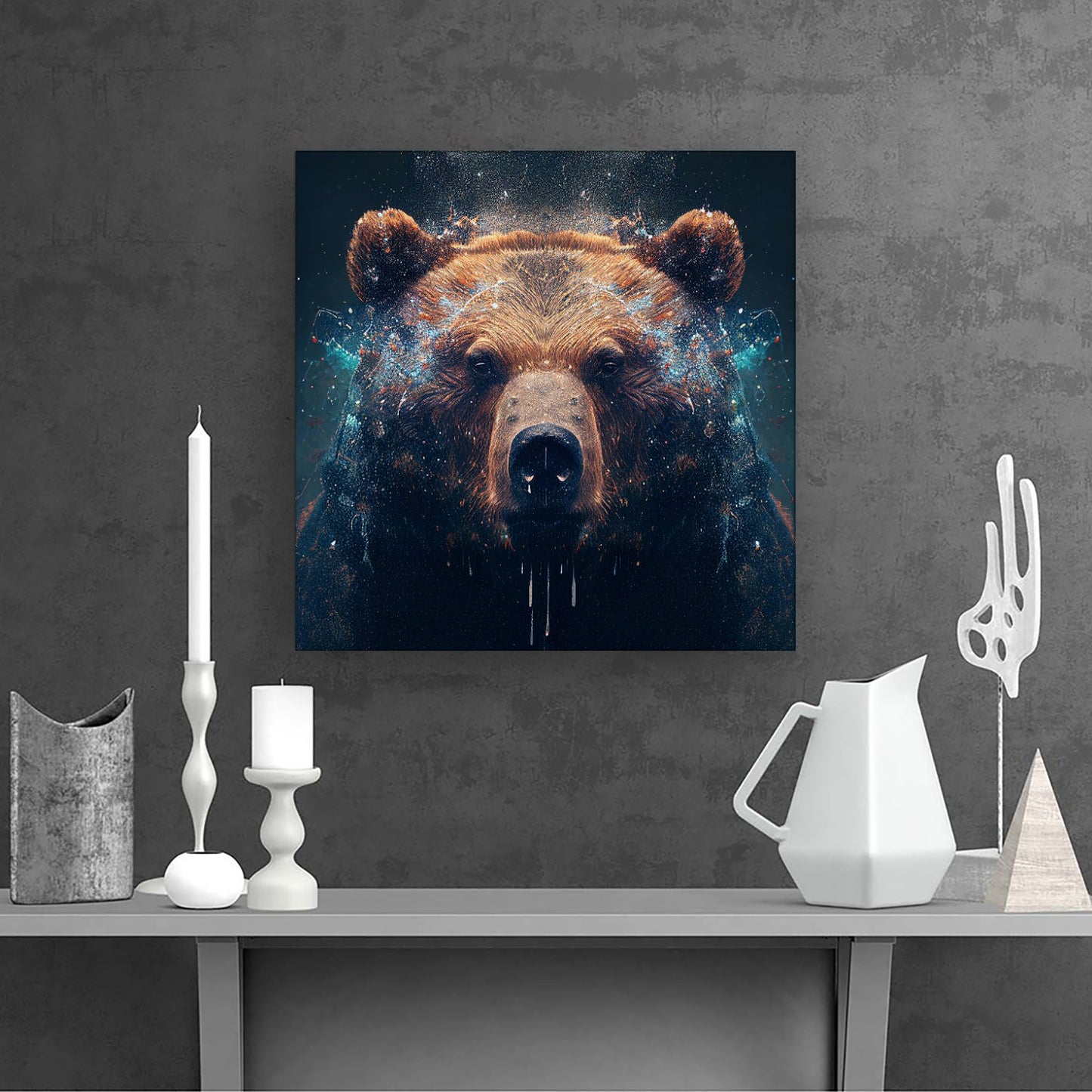 Brown Bear Face Splashart Canvas