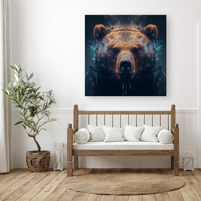 Brown Bear Face Splashart Canvas